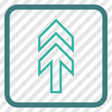 Yön yukarı vektör simgesi bir çerçeve içinde