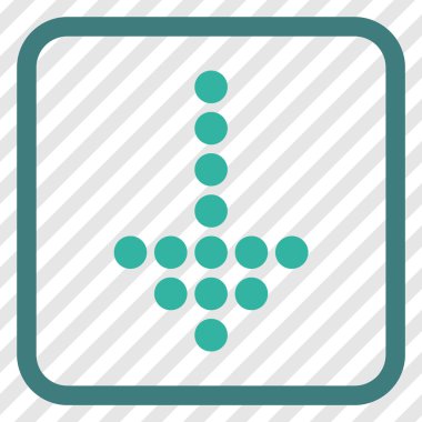 Vektör simgesi bir çerçeve içinde aşağı noktalı ok