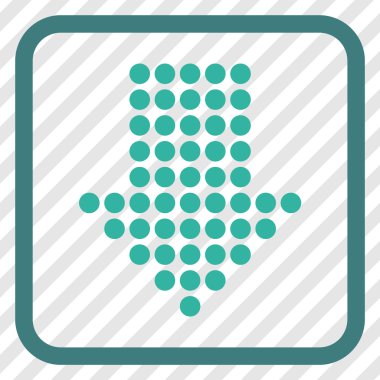 Vektör simgesi bir çerçeve içinde aşağı noktalı ok