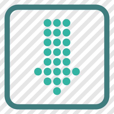 Vektör simgesi bir çerçeve içinde aşağı noktalı ok