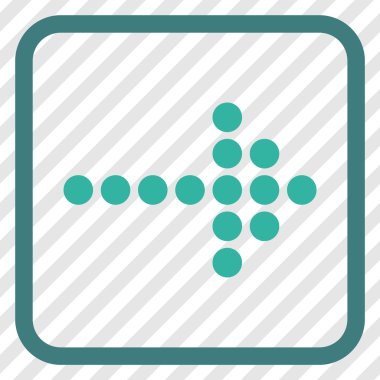 Noktalı ok doğru vektör simgesi bir çerçeve içinde