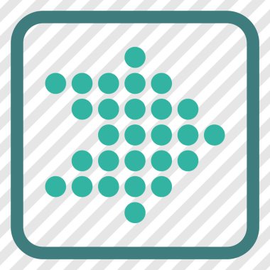 Noktalı ok doğru vektör simgesi bir çerçeve içinde