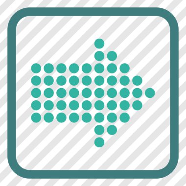 Noktalı ok doğru vektör simgesi bir çerçeve içinde