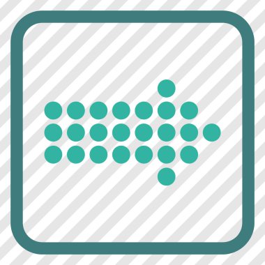 Noktalı ok doğru vektör simgesi bir çerçeve içinde