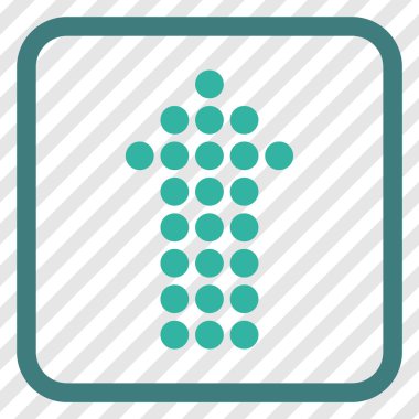 Vektör simgesi bir çerçeve içinde yukarı noktalı ok