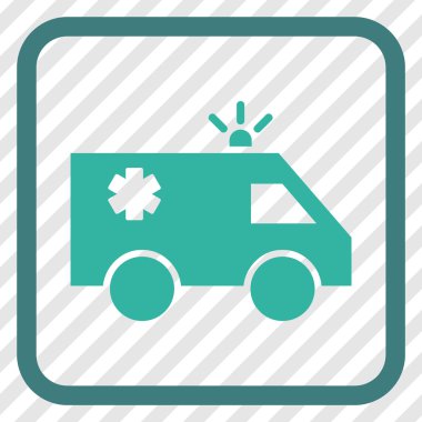 Acil araba vektör simgesi bir çerçeve içinde