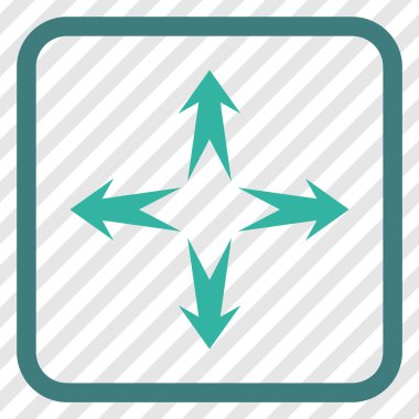 Genişletin okları vektör simgesi bir çerçeve içinde