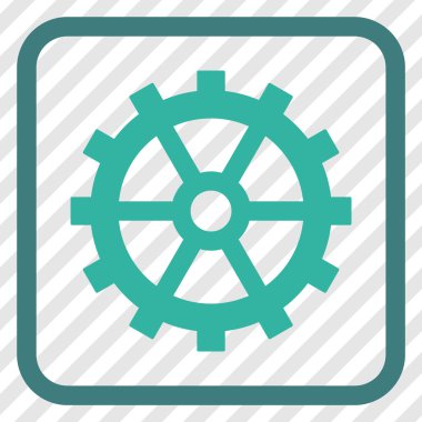 Dişli vektör simgesi bir çerçeve içinde