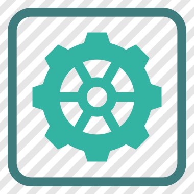 Dişli vektör simgesi bir çerçeve içinde