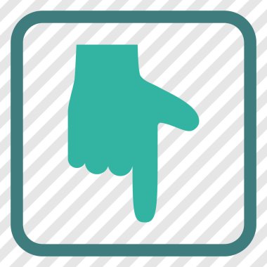 Vektör simgesi bir çerçeve içinde aşağı el işaretçisi