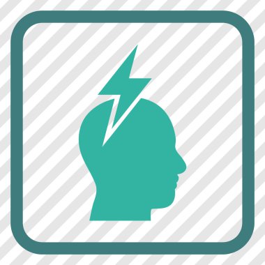 Baş ağrısı vektör simgesi bir çerçeve içinde