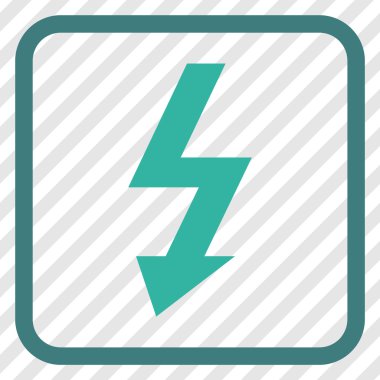 Yüksek gerilim vektör simgesi bir çerçeve içinde