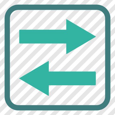 Yatay Çevir ok simge bir çerçeve içinde vektör