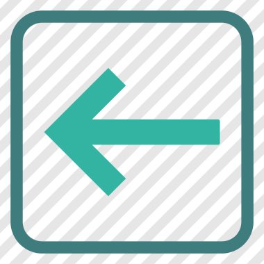 Sol ok vektör simgesi bir çerçeve içinde