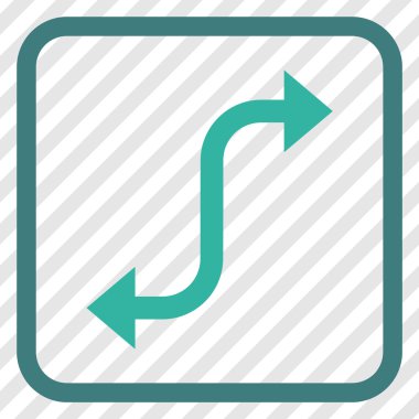 Bend ok vektör simgesi bir çerçeve içinde karşısında