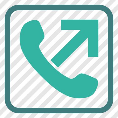 Giden arama vektör simgesi bir çerçeve içinde