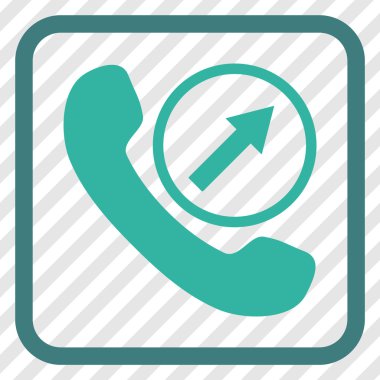 Giden arama vektör simgesi bir çerçeve içinde