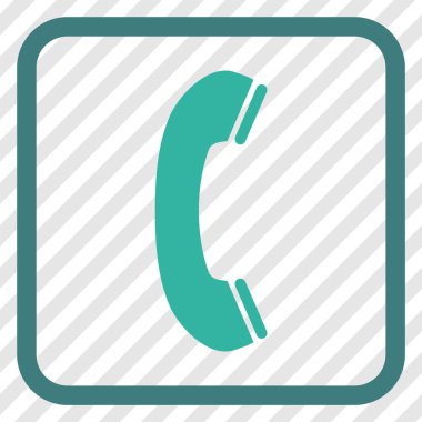 Telefon alıcı vektör simgesi bir çerçeve içinde