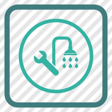 Sıhhi tesisat vektör simgesi bir çerçeve içinde