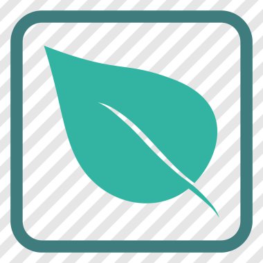 Bitki yaprak vektör simgesi bir çerçeve içinde