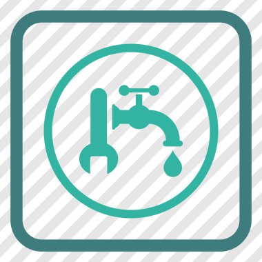 Sıhhi tesisat vektör simgesi bir çerçeve içinde