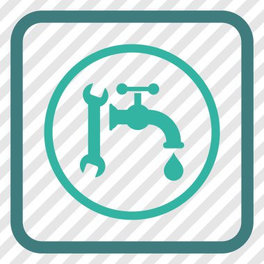 Sıhhi tesisat vektör simgesi bir çerçeve içinde