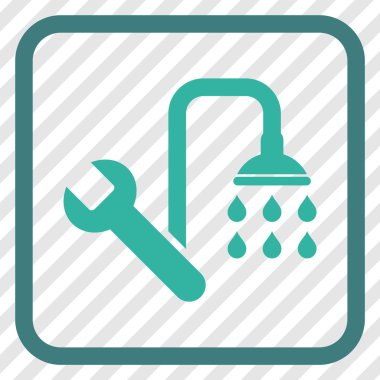 Sıhhi tesisat vektör simgesi bir çerçeve içinde