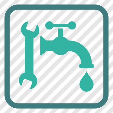 Sıhhi tesisat vektör simgesi bir çerçeve içinde