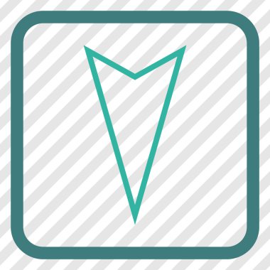 İşaretçi vektör simgesi bir çerçeve içinde aşağı