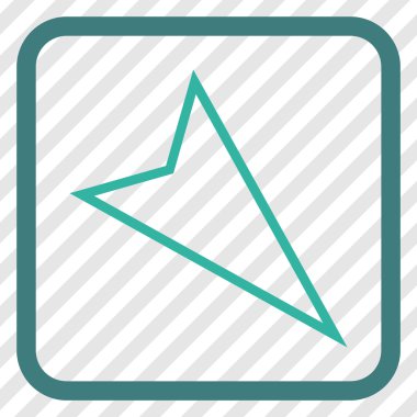 İşaretçi vektör simgesi bir çerçeve içinde aşağı