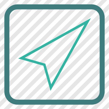 İşaretçiyi doğru yukarı vektör simgesi bir çerçeve içinde