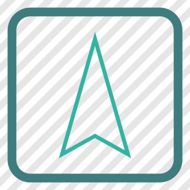 İşaretçi vektör simgesi bir çerçeve içinde yukarı