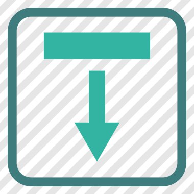 Vektör simgesi bir çerçeve içinde aşağı çekin