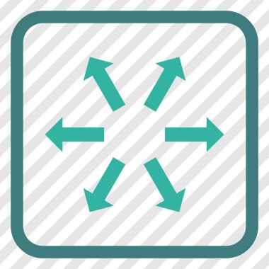 Radyal oklar bir çerçeve içinde simge vektör