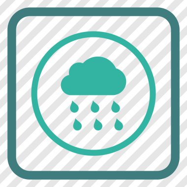 Yağmur bulutu vektör simgesi bir çerçeve içinde