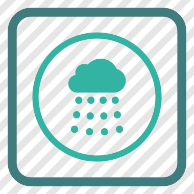 Yağmur bulutu vektör simgesi bir çerçeve içinde