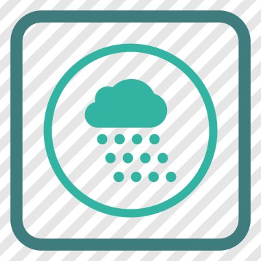 Yağmur bulutu vektör simgesi bir çerçeve içinde