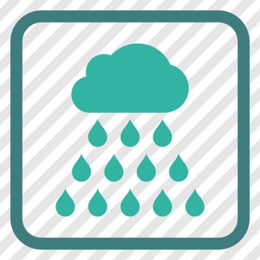 Yağmur bulutu vektör simgesi bir çerçeve içinde