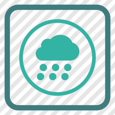 Yağmur bulutu vektör simgesi bir çerçeve içinde