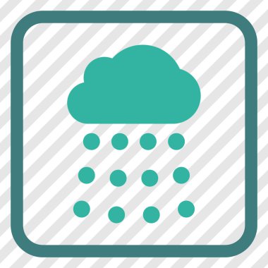 Yağmur bulutu vektör simgesi bir çerçeve içinde