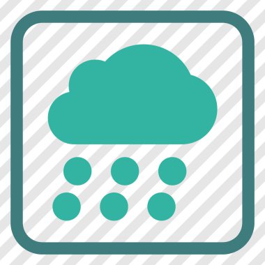 Yağmur bulutu vektör simgesi bir çerçeve içinde