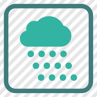 Yağmur bulutu vektör simgesi bir çerçeve içinde