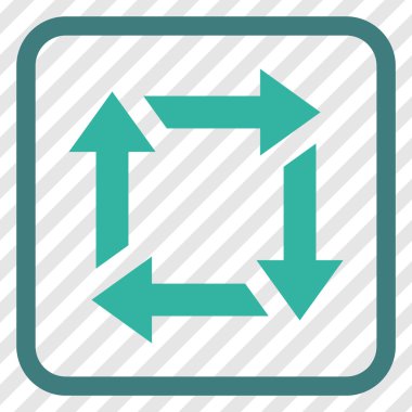 Geri dönüşüm vektör simgesi bir çerçeve içinde