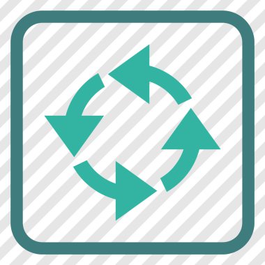 Geri dönüşüm vektör simgesi bir çerçeve içinde