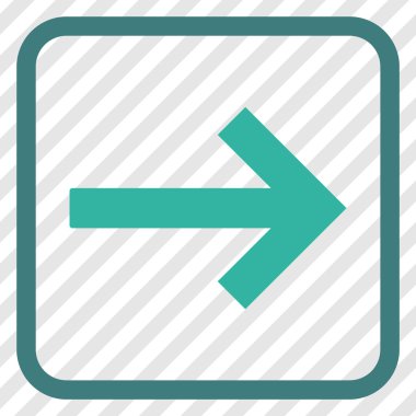 Sağ ok vektör simgesi bir çerçeve içinde