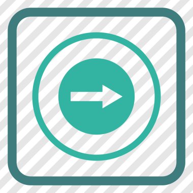 Sağ ok vektör simgesi bir çerçeve içinde yuvarlak