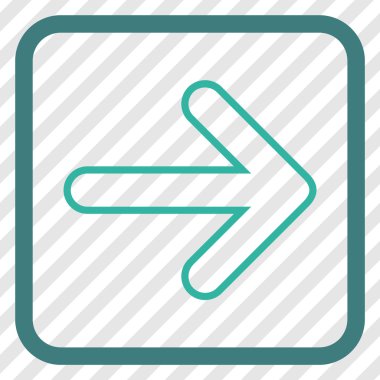 Yuvarlak ok doğru vektör simgesi bir çerçeve içinde