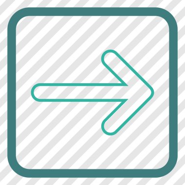 Yuvarlak ok doğru vektör simgesi bir çerçeve içinde