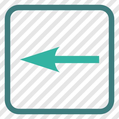 Keskin ok sol vektör simgesi bir çerçeve içinde