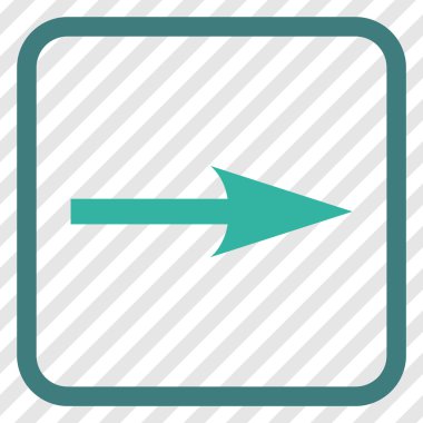 Keskin ok doğru vektör simgesi bir çerçeve içinde